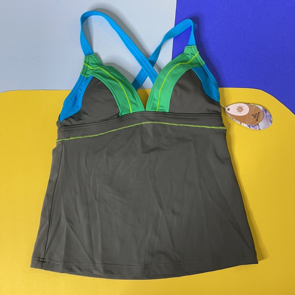 Prana Pewter Colorblock gray Atla Tankini Top